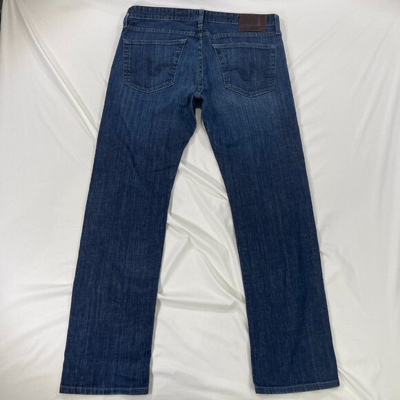 AG Adriano Goldschmied Mens 33x30 Actual The Matchbox Slim Straight Jeans Dark - Picture 3 of 12
